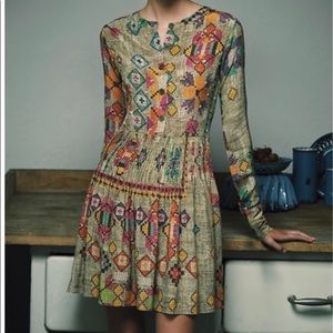 Elegant 100% Silk Hemant and Nandita Pintuck Prima Dress